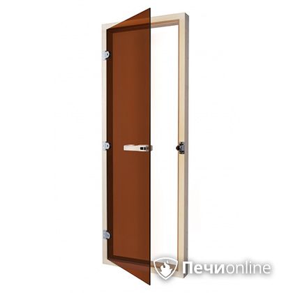Дверь для бани Sawo Дверь 730 - 4SGА  осина 690mm х 1890mm  Бронза с порогом в Тюмени