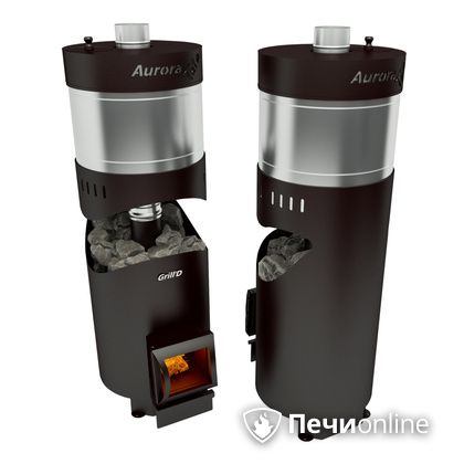Дровяная банная печь GrillD Aurora 160A Trio short black в Тюмени