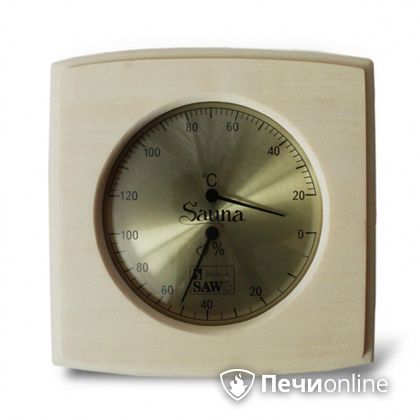 Термогигрометр Sawo 285-THA Прямоугольный с изгибом со стеклом осина в Тюмени