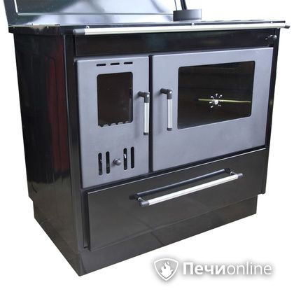 Отопительно-варочная печь МастерПечь ПВ-02 с духовым шкафом, 8.5 кВт (черный/бордо) в Тюмени
