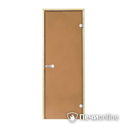 Дверь для бани Harvia Стеклянная дверь для сауны 7/19 коробка сосна бронза  D71901М в Тюмени